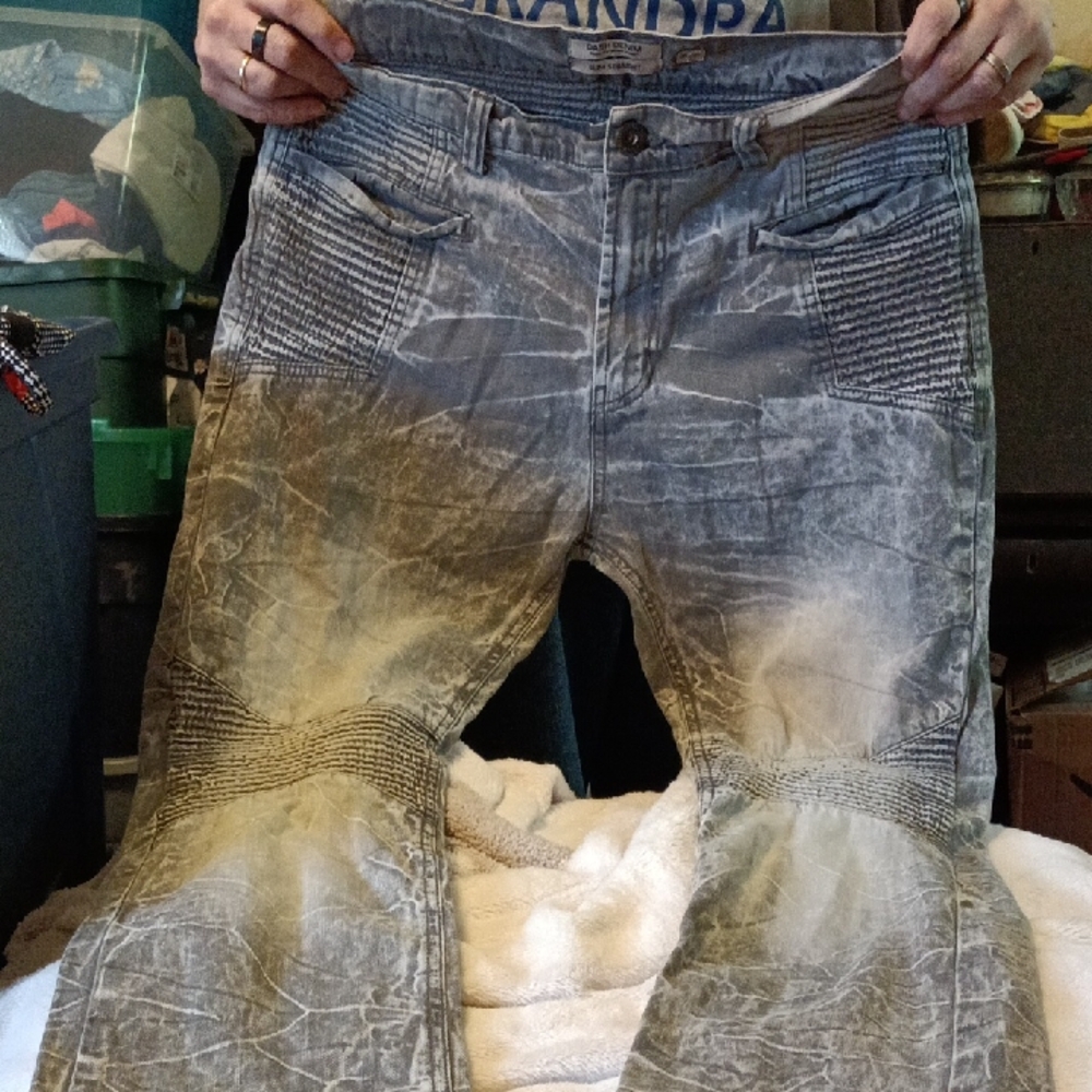 Men's Gray Slim Straight Jean By Dash Denim 38 X 32